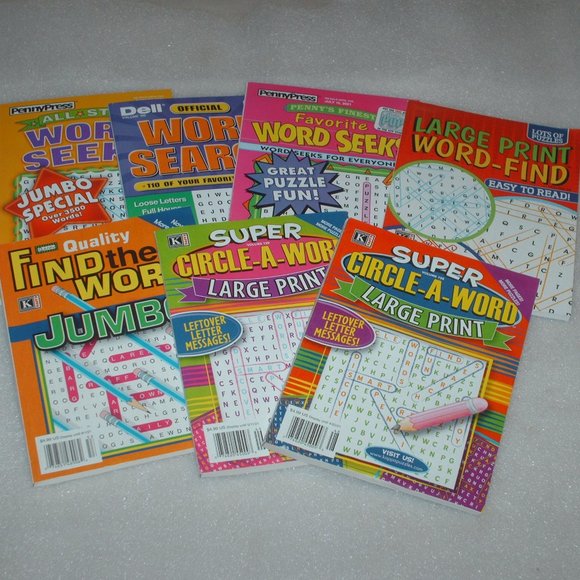 Lot of 7 Word Find, Circle A Word, Word Seek puzzle books - Picture 1 of 4
